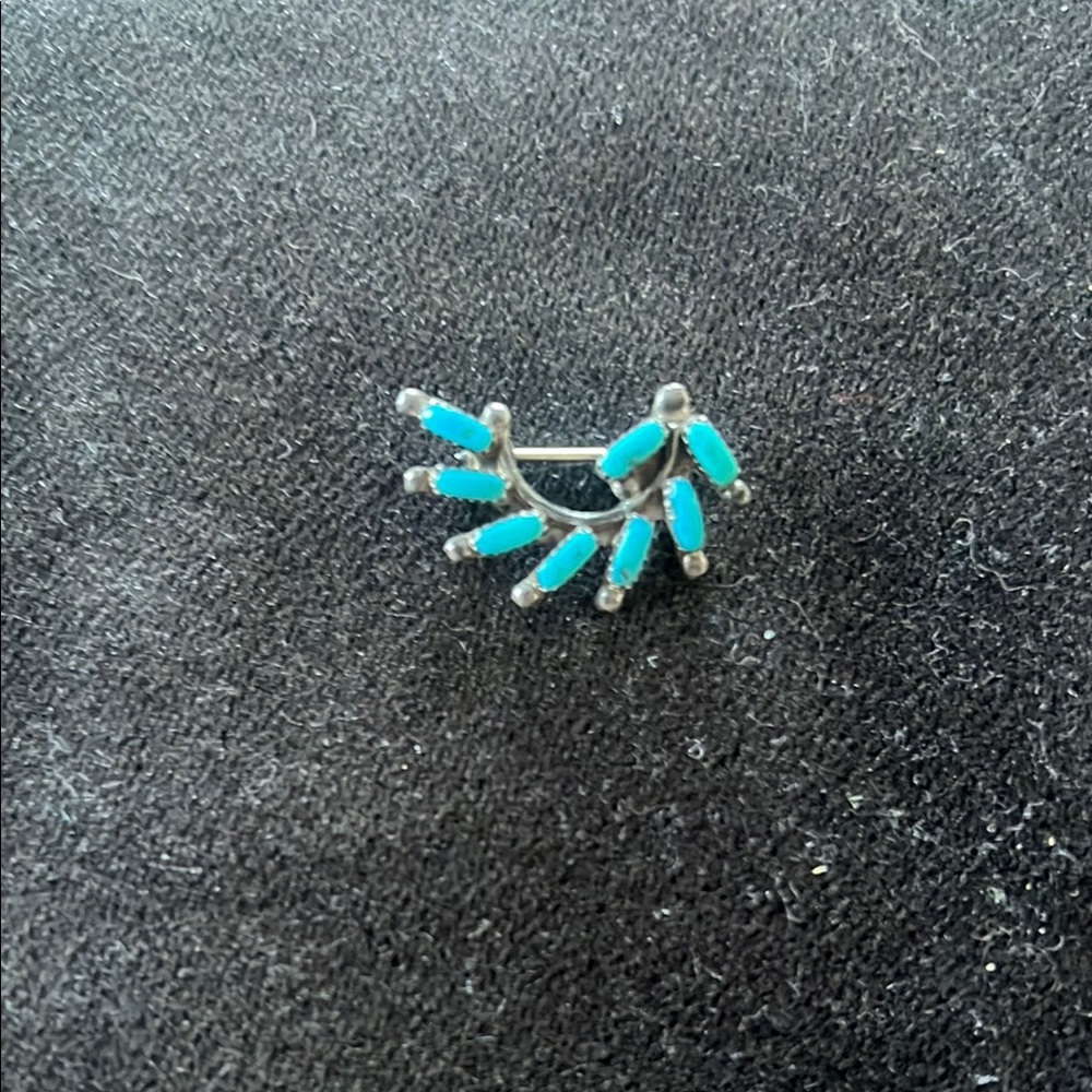 Silver and Turquoise Women's Pin